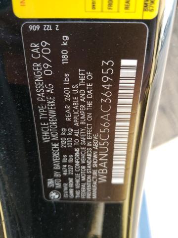 WBANU5C56AC364953 - 2010 BMW 528 I BLACK photo 12