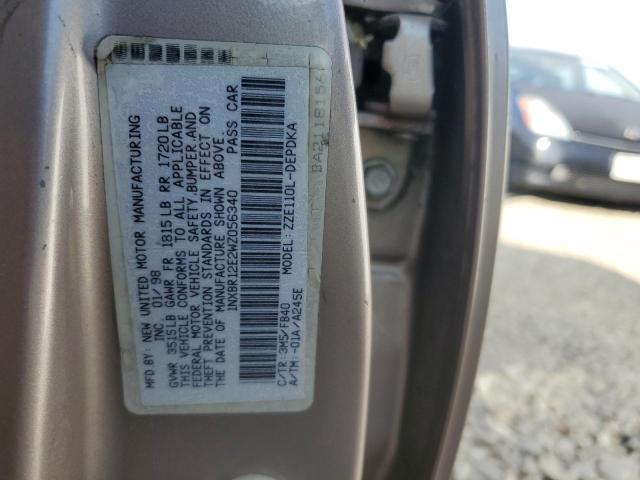 1NXBR12E2WZ056340 - 1998 TOYOTA COROLLA VE Beżowy zdjęcie 12