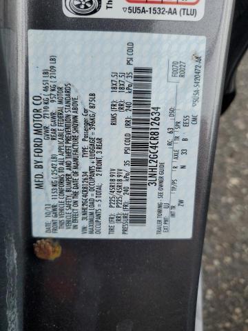 3LNHL2GC4CR812634 - 2012 LINCOLN MKZ GRAY photo 12