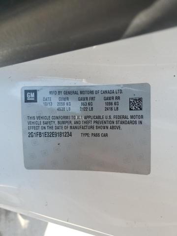 2G1FB1E32E9181234 - 2014 CHEVROLET CAMARO LT أبيض صورة 13