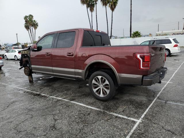 1FTEW1CG7FFB90386 - 2015 FORD F150 SUPERCREW BURGUNDY photo 2