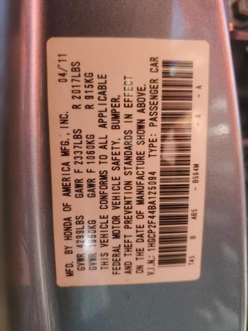 1HGCP2F44BA125094 - 2011 HONDA ACCORD LXP Көк фото 12