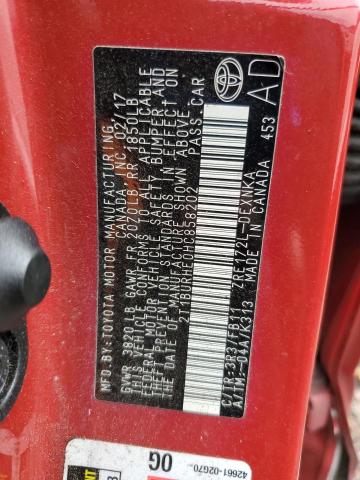 2T1BURHE0HC858202 - 2017 TOYOTA COROLLA L RED photo 13