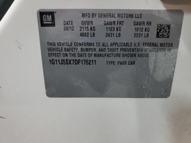 1G11J5SX7DF176211 - 2013 CHEVROLET MALIBU LTZ 白色 照片 12