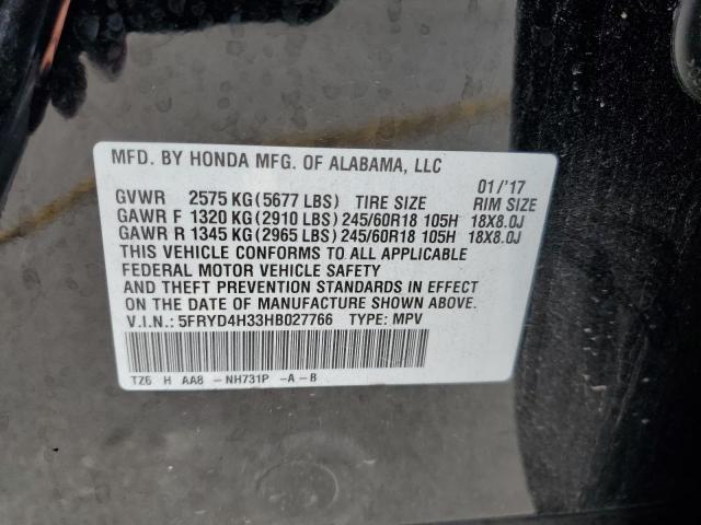 5FRYD4H33HB027766 - 2017 ACURA MDX Czarny zdjęcie 13