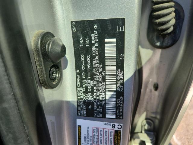 JTEBU5JR8F5240637 - 2015 TOYOTA 4RUNNER SR5/SR5 PREMIUM Күміс фото 12