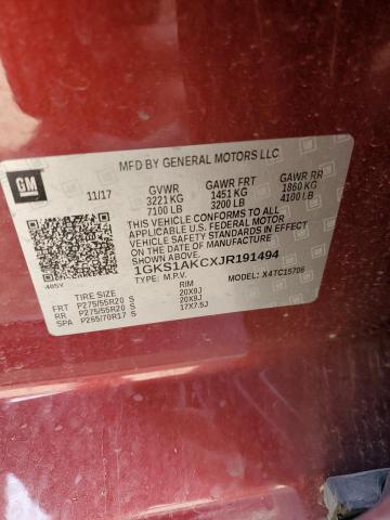 1GKS1AKCXJR191494 - 2018 GMC YUKON SLE MAROON photo 13