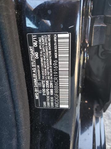 WDDGF8BB6CR191696 - 2012 MERCEDES-BENZ C 300 4MATIC BLACK photo 12