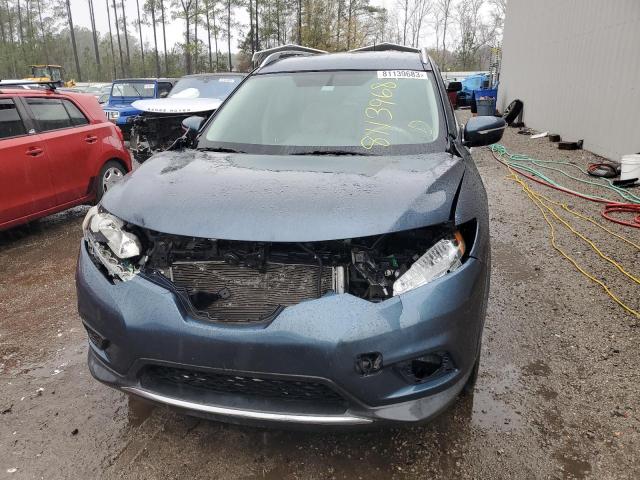 5N1AT2MVXEC826725 - 2014 NISSAN ROGUE S BLUE photo 5