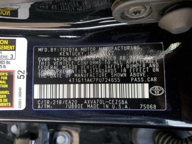 4T1G11AK7PU724655 - 2023 TOYOTA CAMRY SE NIGHT SHADE BLUE photo 13