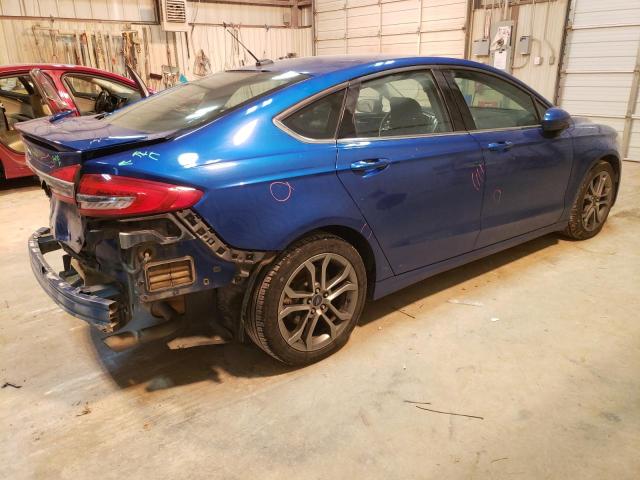 3FA6P0HDXHR283764 - 2017 FORD FUSION SE BLUE photo 3