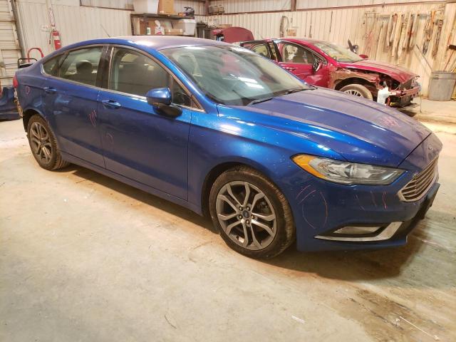 3FA6P0HDXHR283764 - 2017 FORD FUSION SE BLUE photo 4