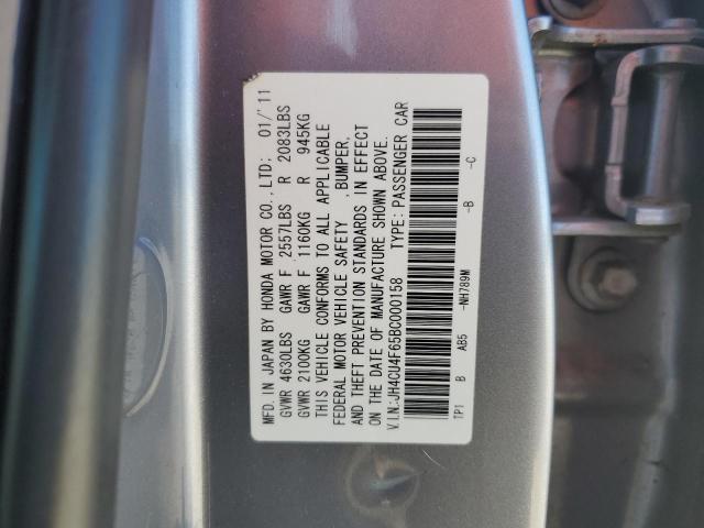 JH4CU4F65BC000158 - 2011 ACURA TSX GRAY photo 12