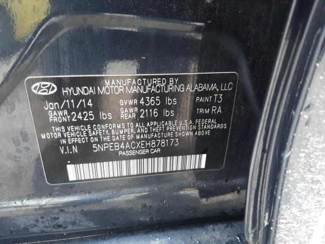 5NPEB4ACXEH878173 - 2014 HYUNDAI SONATA GLS BLUE photo 13