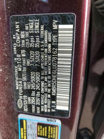 KM8R5DHE6LU078162 - 2020 HYUNDAI PALISADE LIMITED MAROON photo 14