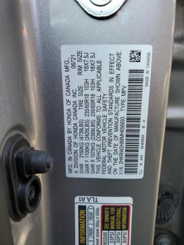 2HKRW2H88MH656693 - 2021 HONDA CR-V EXL SILVER photo 13