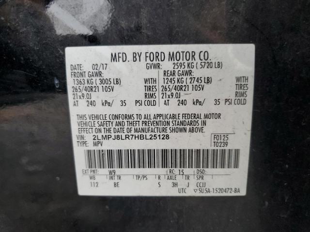 2LMPJ8LR7HBL25128 - 2017 LINCOLN MKX RESERVE Սև լուսանկար 14