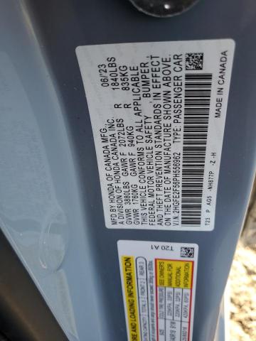 2HGFE2F56PH556962 - 2023 HONDA CIVIC SPORT Gris photo 13