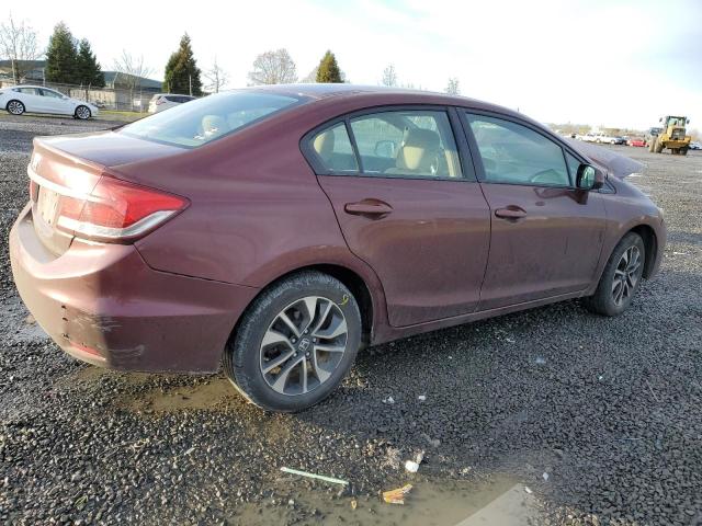 19XFB2F81DE017996 - 2013 HONDA CIVIC EX BURGUNDY photo 3