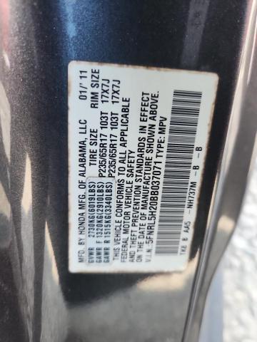 5FNRL5H20BB037071 - 2011 HONDA ODYSSEY LX GRAY photo 14