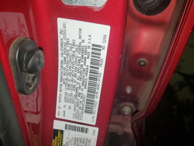 5TEJU62NX5Z116107 - 2005 TOYOTA TACOMA DOUBLE CAB PRERUNNER RED photo 12