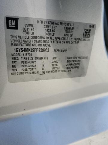 1GYS4MKJ9FR729963 - 2015 CADILLAC ESCALADE LUXURY SILVER photo 13