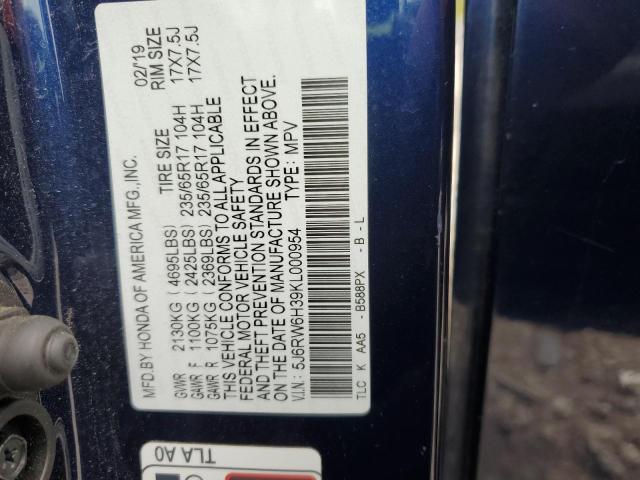 5J6RW6H39KL000954 - 2019 HONDA CR-V LX Blau Foto 13