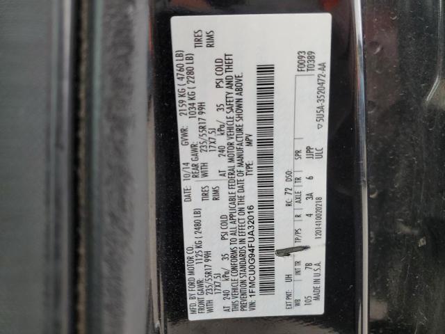 1FMCU0G94FUA32016 - 2015 FORD ESCAPE SE BLACK photo 13