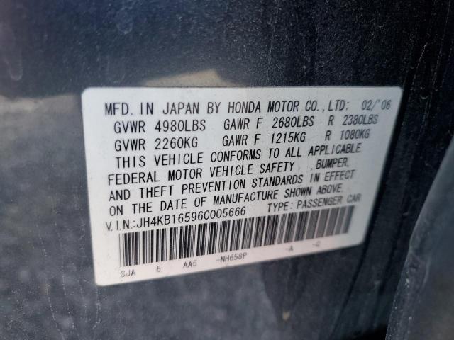 JH4KB16596C005666 - 2006 ACURA RL GRAY photo 12