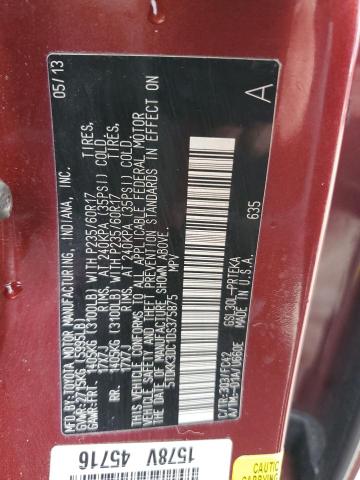 5TDKK3DC1DS375875 - 2013 TOYOTA SIENNA LE Bordo foto 13