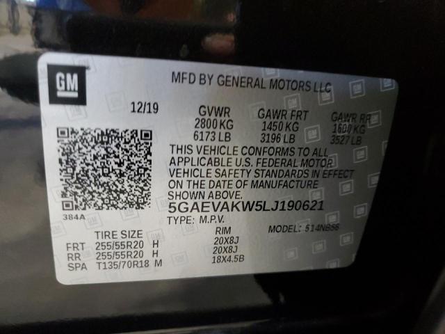 5GAEVAKW5LJ190621 - 2020 BUICK ENCLAVE ESSENCE 黑色 照片 13