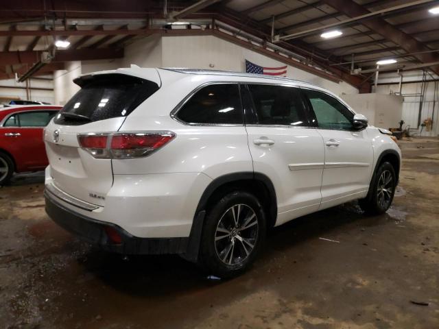 5TDJKRFH5GS278612 - 2016 TOYOTA HIGHLANDER XLE WHITE photo 3