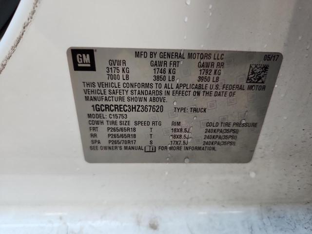 1GCRCREC3HZ367620 - 2017 CHEVROLET SILVERADO C1500 LT أبيض صورة 12