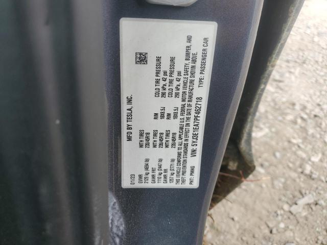 5YJ3E1EA7PF462718 - 2023 TESLA MODEL 3 Gris photo 12