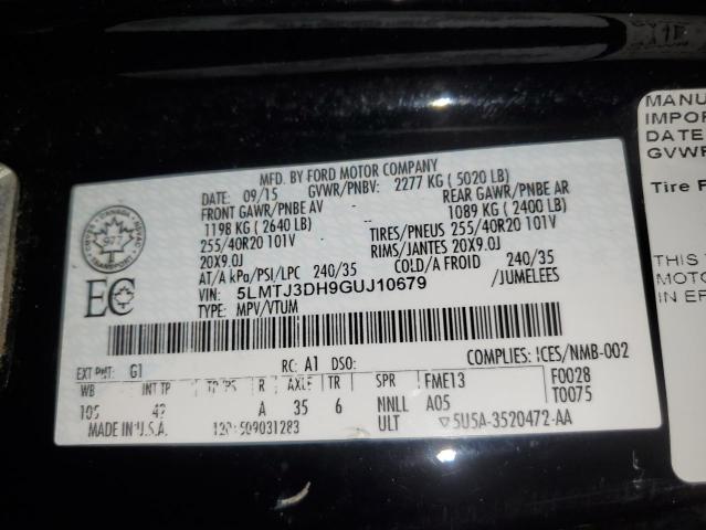 5LMTJ3DH9GUJ10679 - 2016 LINCOLN MKC RESERVE Чорний фото 14