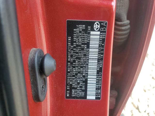 5YFBURHE5KP860826 - 2019 TOYOTA COROLLA L წითელი ფოტო 12