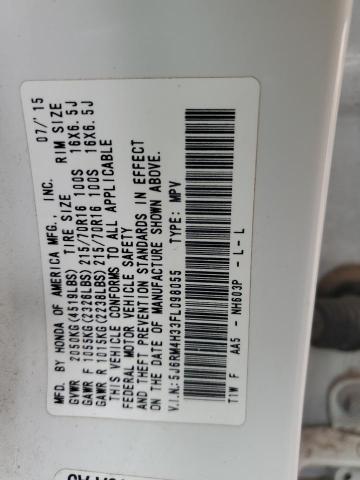 5J6RM4H33FL098055 - 2015 HONDA CR-V LX თეთრი ფოტო 13