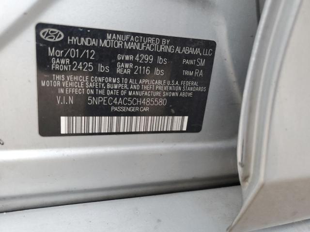 5NPEC4AC5CH485580 - 2012 HYUNDAI SONATA SE SILVER photo 12