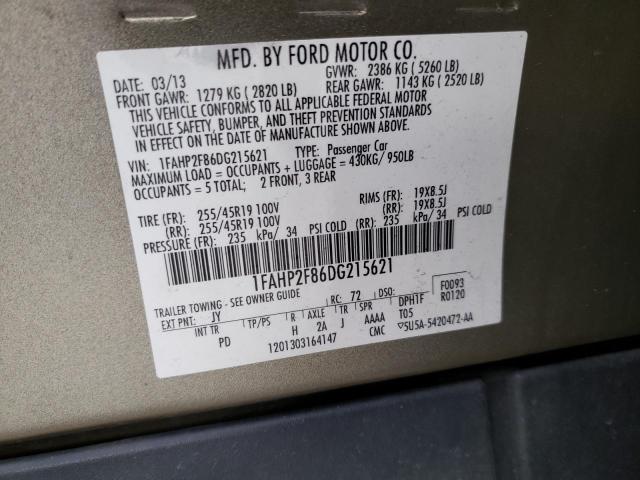 1FAHP2F86DG215621 - 2013 FORD TAURUS LIMITED GREEN photo 12