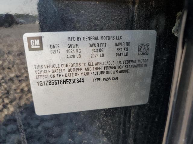 1G1ZB5ST8HF230344 - 2017 CHEVROLET MALIBU LS Қара фото 12