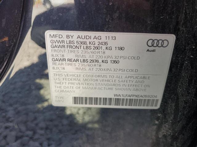 WA1LFAFPXEA059204 - 2014 AUDI Q5 PREMIUM PLUS BLUE photo 14