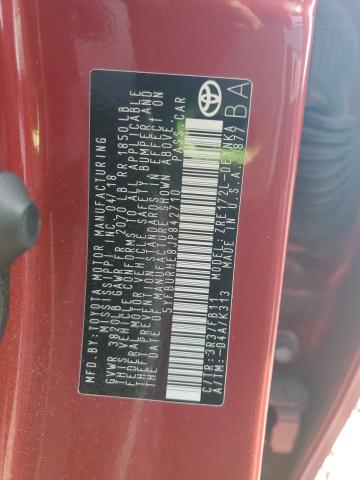 5YFBURHE8JP842710 - 2018 TOYOTA COROLLA L წითელი ფოტო 12