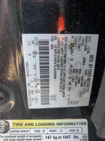 1FMFU155X7LA35299 - 2007 FORD EXPEDITION XLT BLACK photo 12