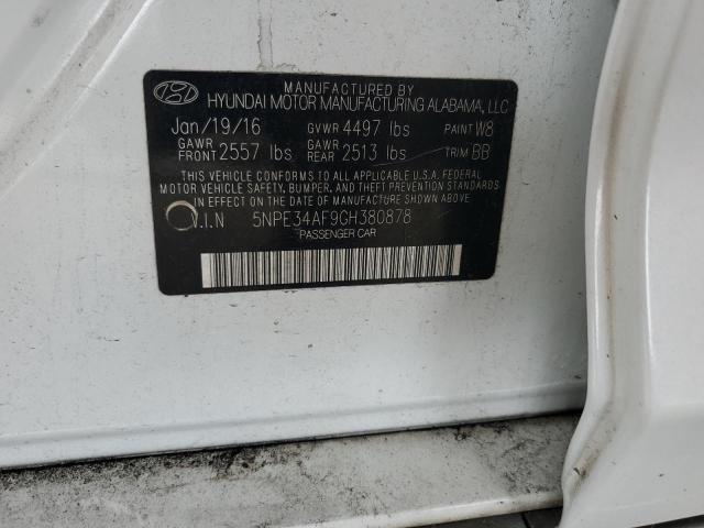 5NPE34AF9GH380878 - 2016 HYUNDAI SONATA SPORT თეთრი ფოტო 12
