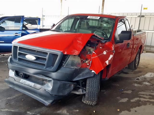 1FTRF12228KC74522 - 2008 FORD F150 RED photo 2