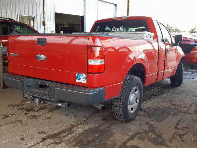 1FTRF12228KC74522 - 2008 FORD F150 RED photo 4