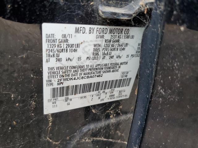 2FMDK4JC8CBA07482 - 2012 FORD EDGE SEL Սև լուսանկար 13