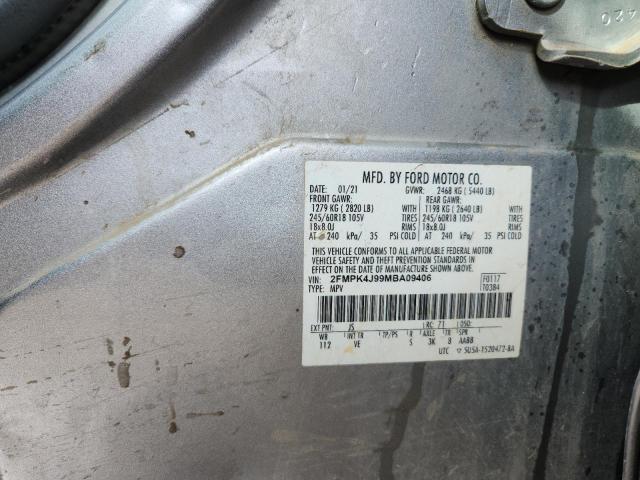 2FMPK4J99MBA09406 - 2021 FORD EDGE SEL Szary zdjęcie 13