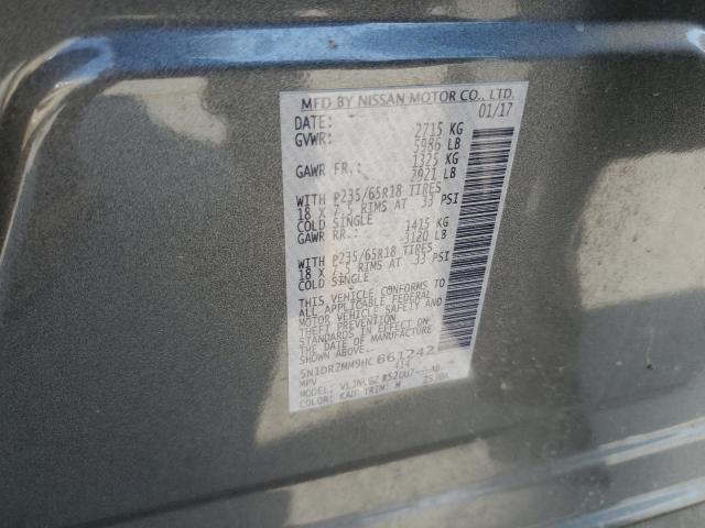 5N1DR2MM9HC661242 - 2017 NISSAN PATHFINDER S Сұр фото 12