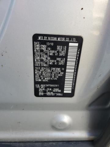 JN8AE2KP7B9002911 - 2011 NISSAN QUEST S SILVER photo 13